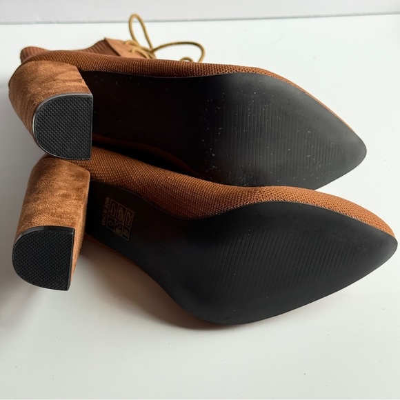 Cuccoo Sock Boots Brown Minimalist Knit Chunky Boot Size 7 - Picture 10 of 11